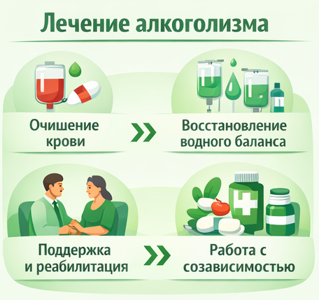 лечение алкоголизма в Арамиле этапы